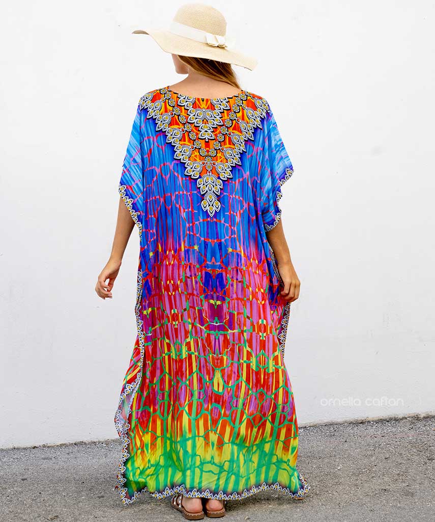 Kaftan Vibrações - Flamingo | Gata Raposa™