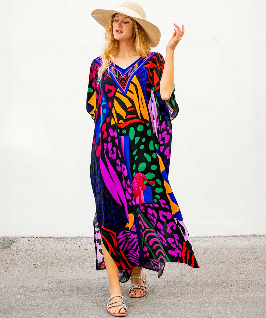 Kaftan Vibrações - Arco-Íris | Gata Raposa™