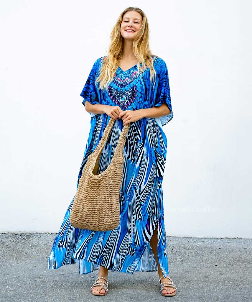 Kaftan Vibrações - Safira | Gata Raposa™