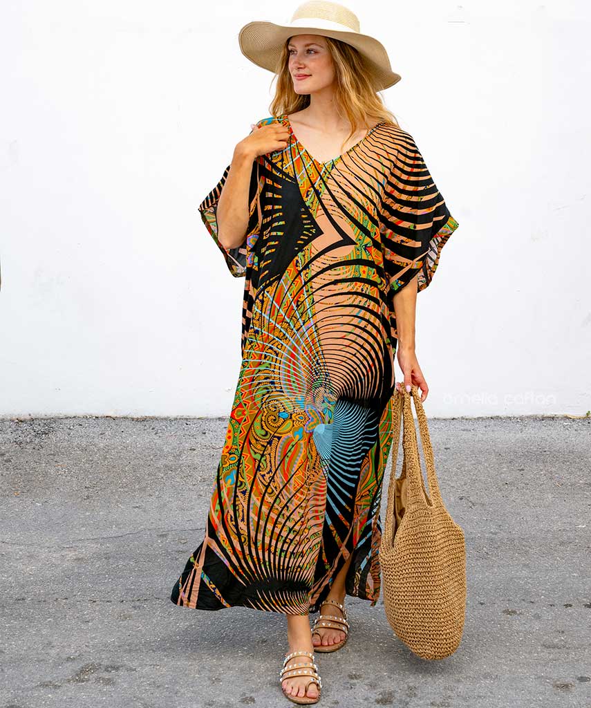Kaftan Vibrações - Âmbar | Gata Raposa™