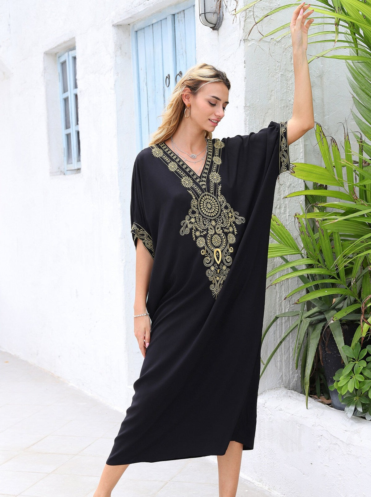 Kaftan Bordado Ravy Preto ™