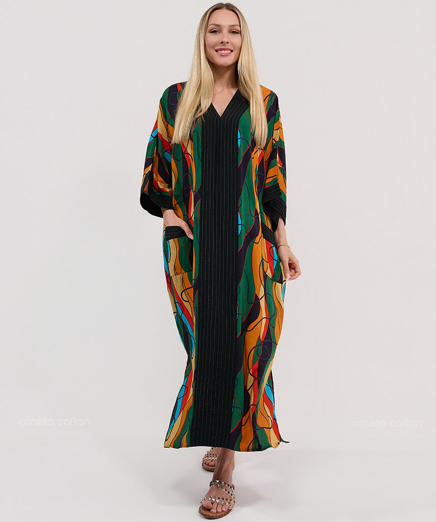 Kaftan Botânica — Jasmim | Gata Raposa™