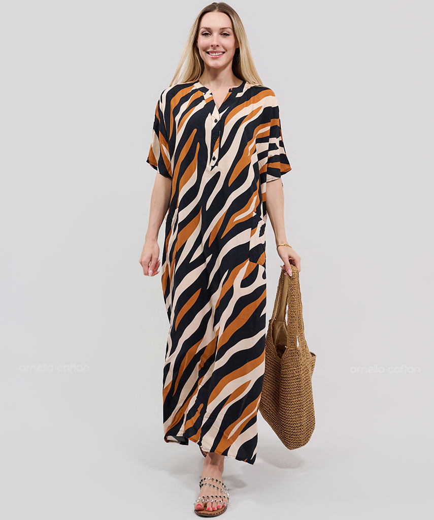Kaftan Botânica — Ébano | Gata Raposa™