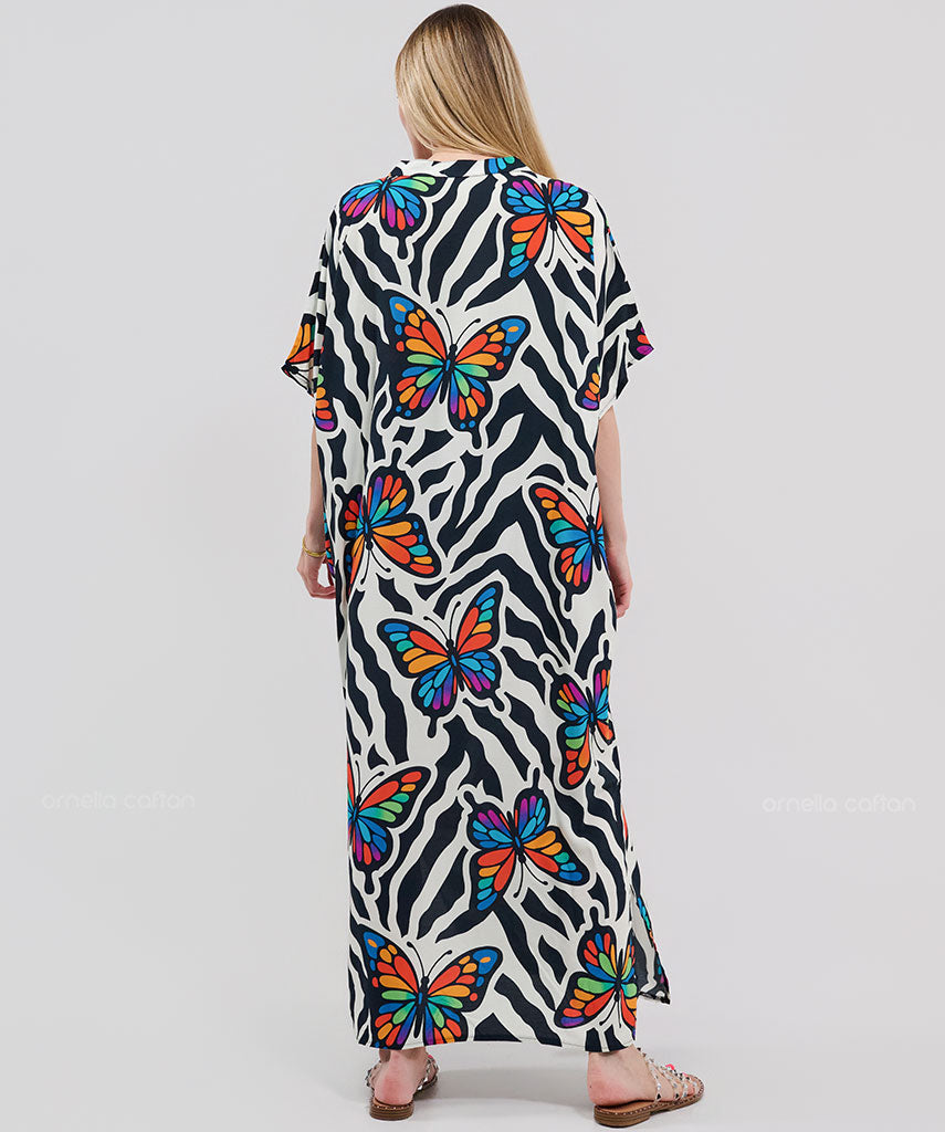 Kaftan Botânica — Íris | Gata Raposa™