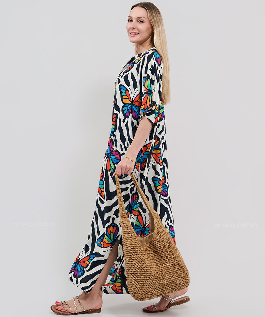Kaftan Botânica — Íris | Gata Raposa™