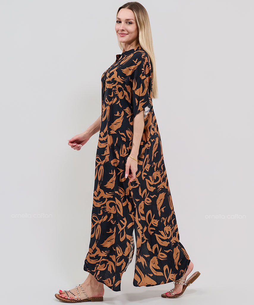 Kaftan Botânica — Âmbar | Gata Raposa™