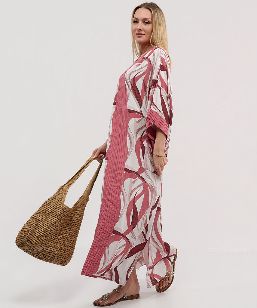 Kaftan Botânica — Peônia | Gata Raposa™