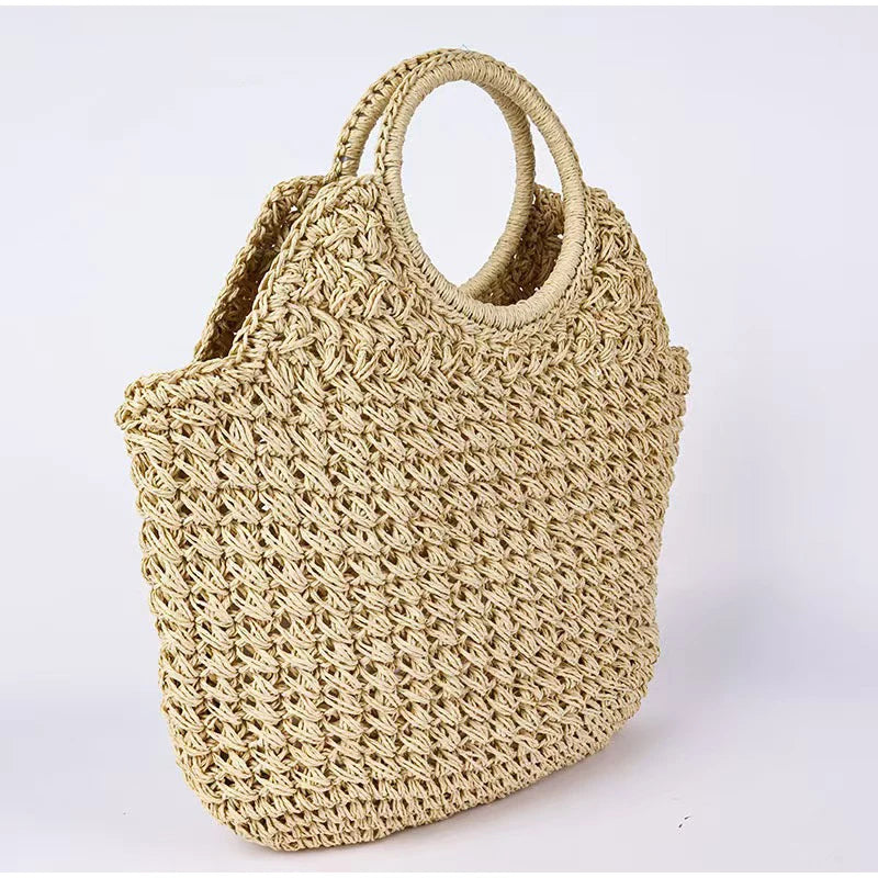 Bolsa clutch de palha natural