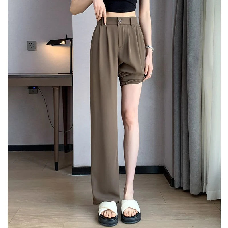 Calça feminina Odessa de alfaiataria em chiffon