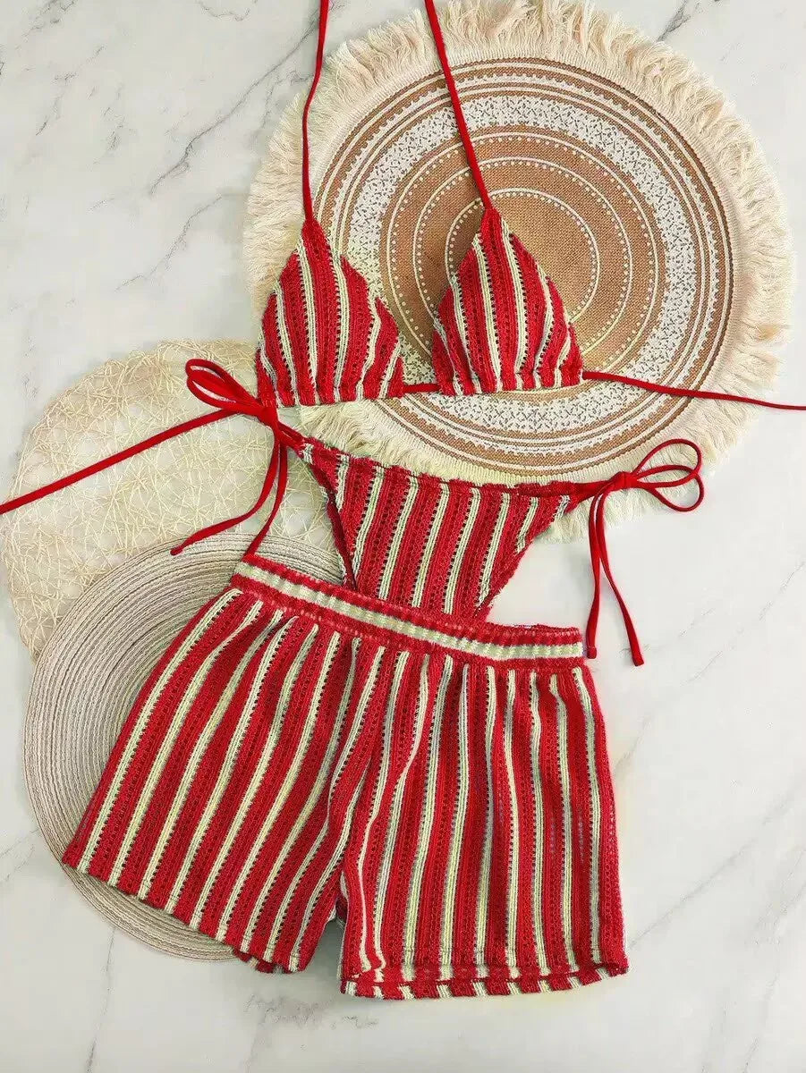 Conjunto Mirella Mar - Biquini e Short com Cós Elástico