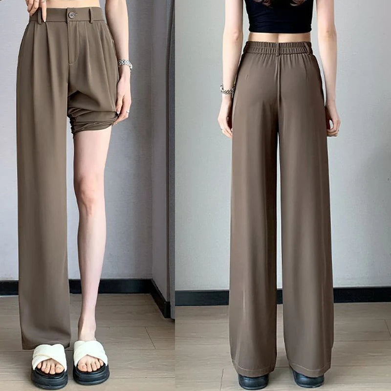 Calça feminina Odessa de alfaiataria em chiffon