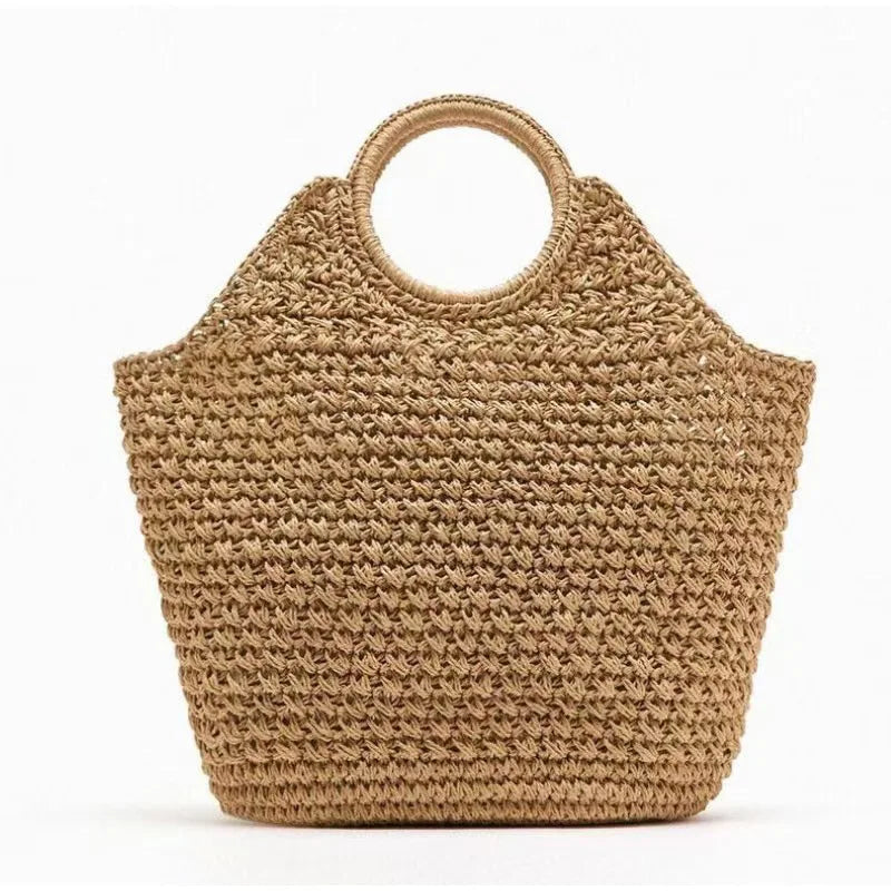 Bolsa clutch de palha natural