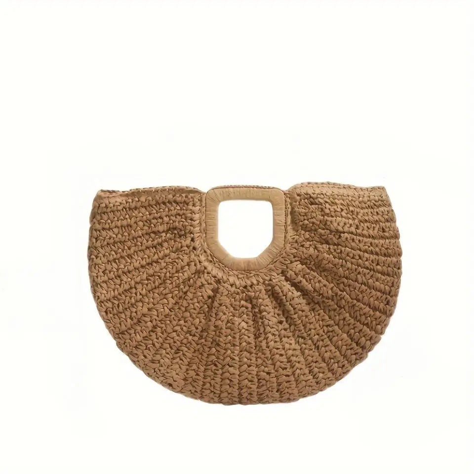 Bolsa clutch de palha natural