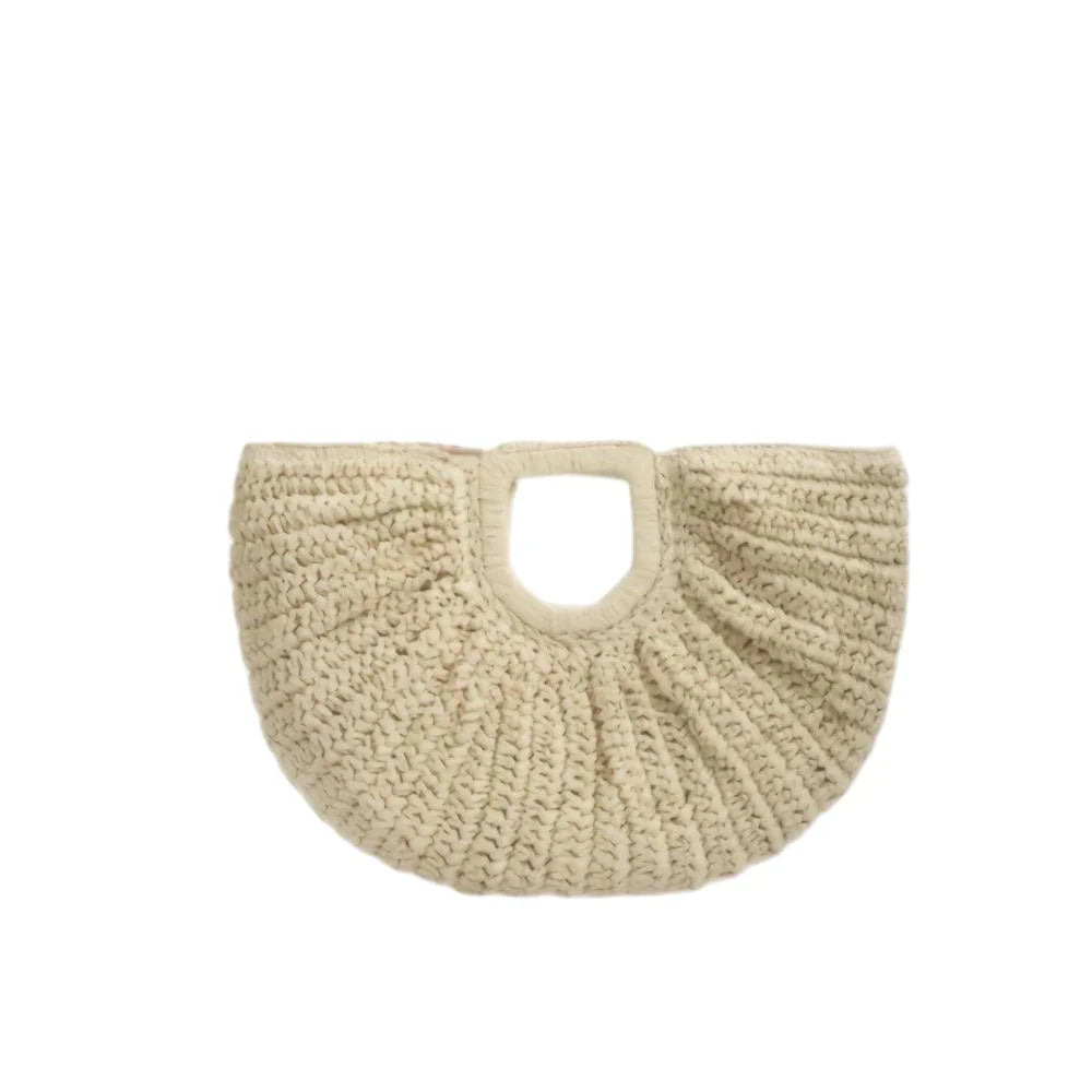 Bolsa clutch de palha natural