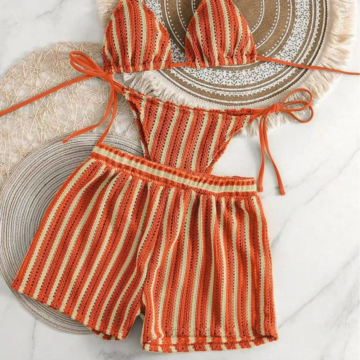 Conjunto Mirella Mar - Biquini e Short com Cós Elástico