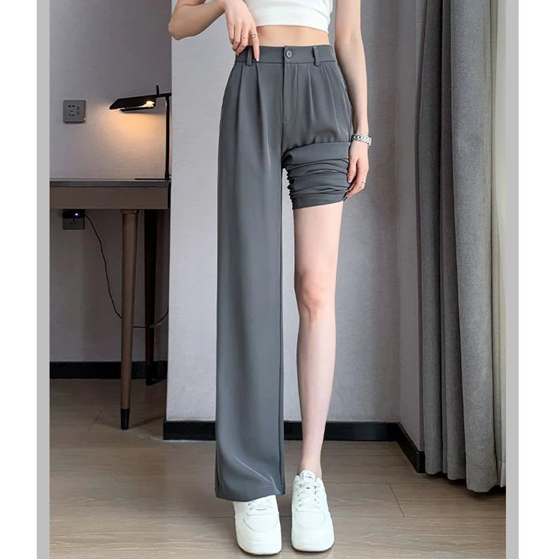 Calça feminina Odessa de alfaiataria em chiffon