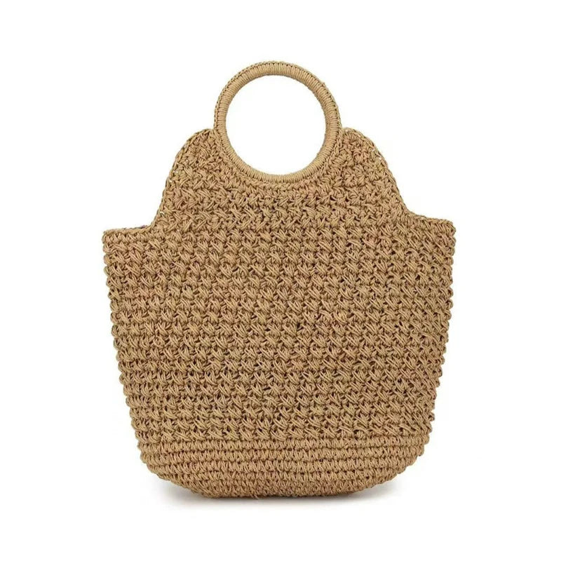 Bolsa clutch de palha natural