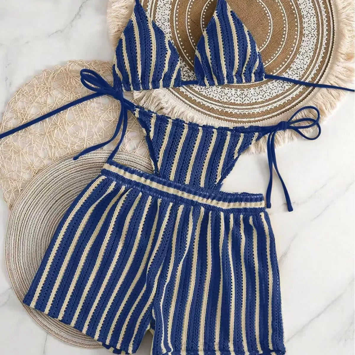 Conjunto Mirella Mar - Biquini e Short com Cós Elástico