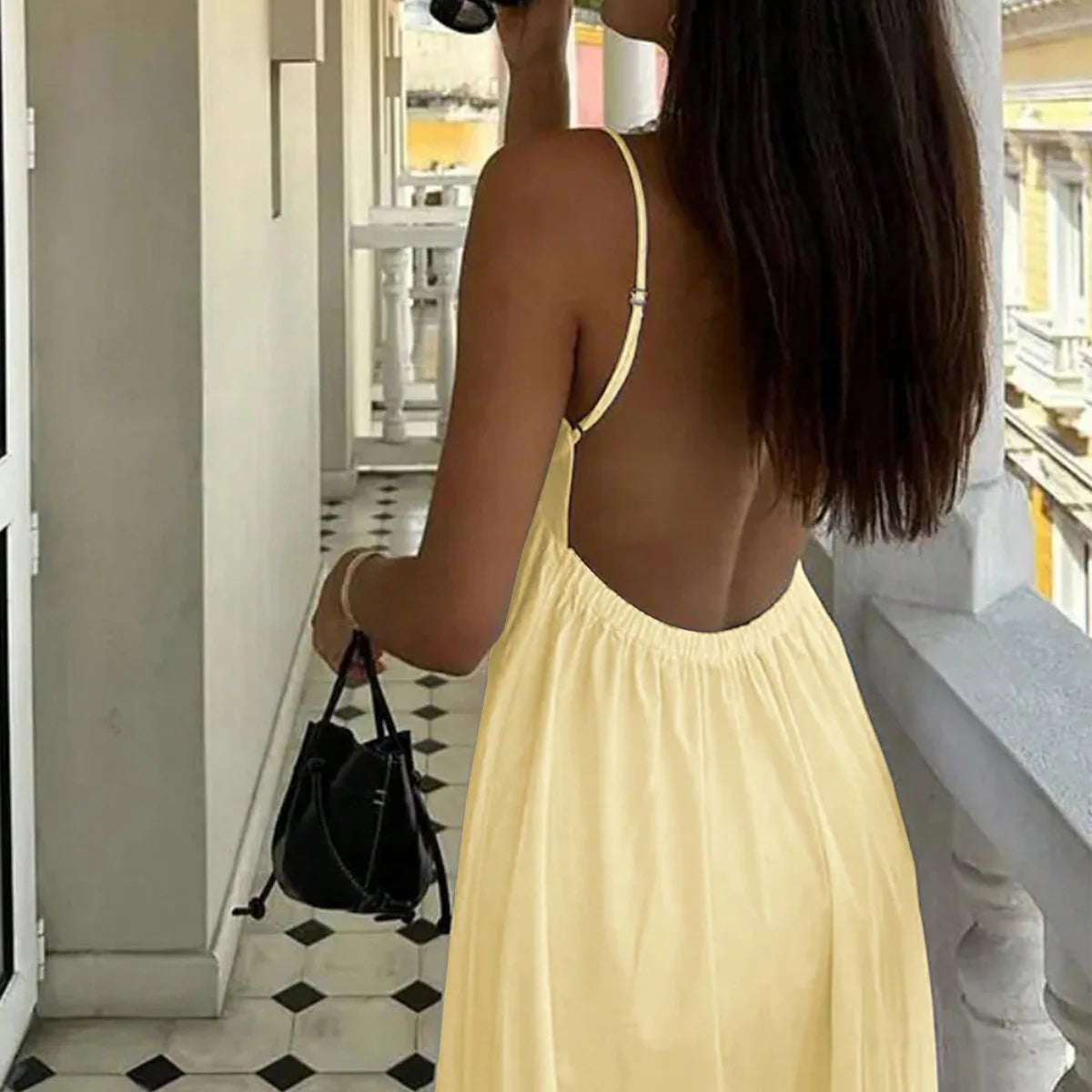 Vestido Longo Maggie - Costas Nuas — Elegância Leve para Momentos Inesquecíveis