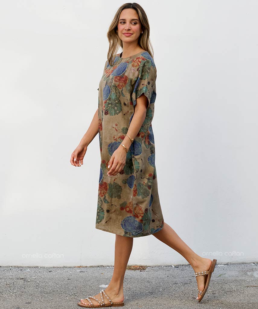 Kaftan Saara — Oliva | Gata Raposa™