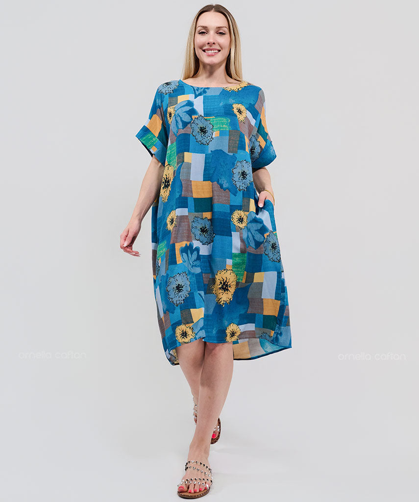 Kaftan Saara — Turquesa | Gata Raposa™