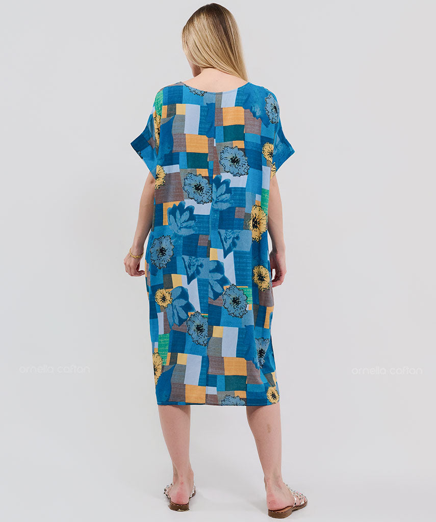 Kaftan Saara — Turquesa | Gata Raposa™