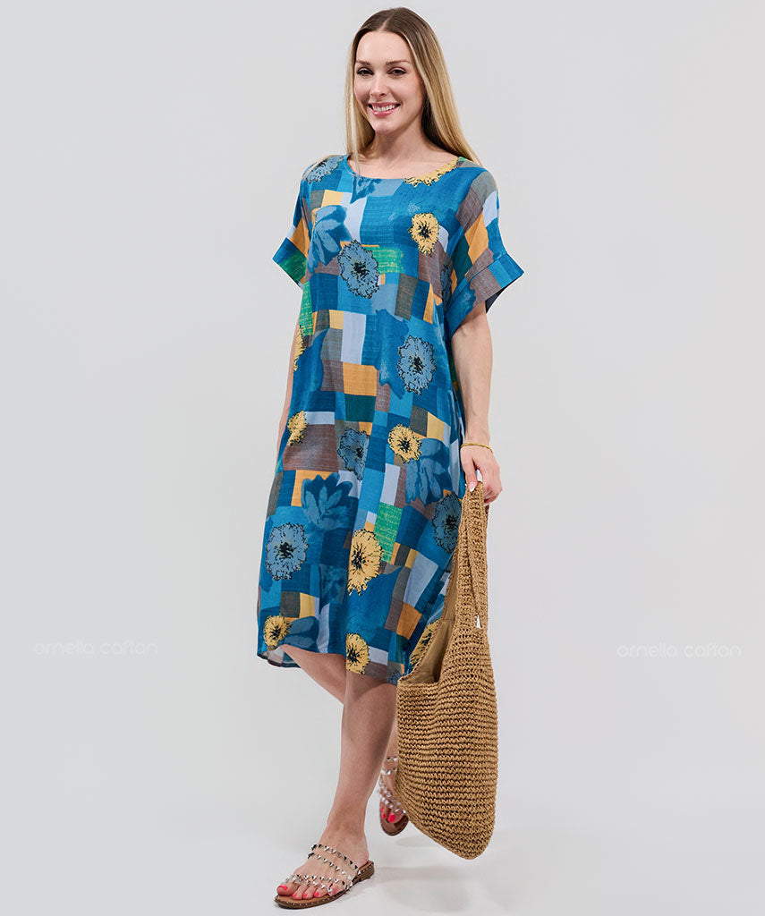 Kaftan Saara — Turquesa | Gata Raposa™