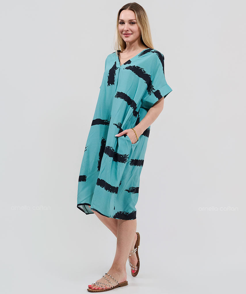 Kaftan Saara — Lagoon | Gata Raposa™