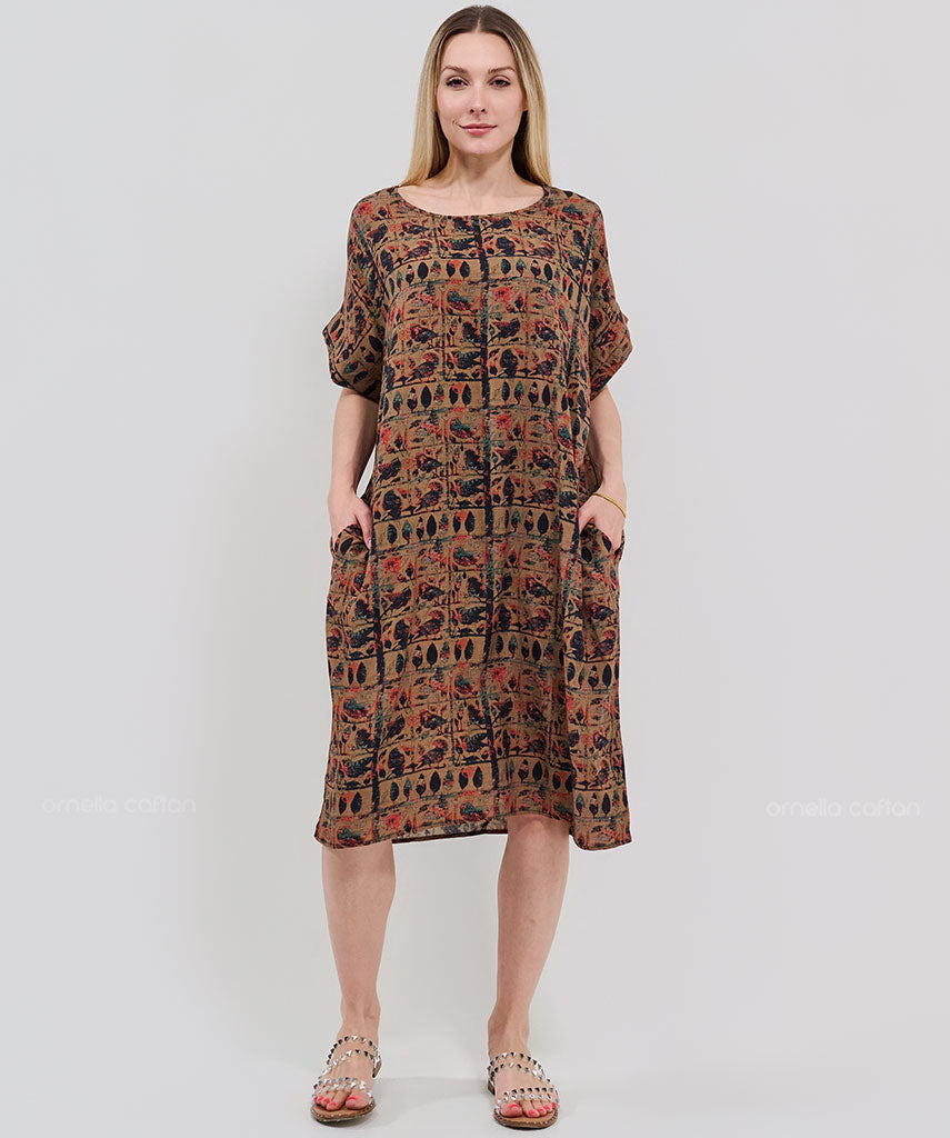 Kaftan Saara — Coral | Gata Raposa™