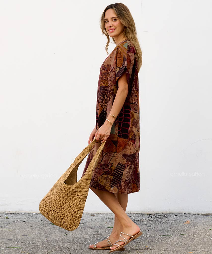 Kaftan Saara — Âmbar | Gata Raposa™