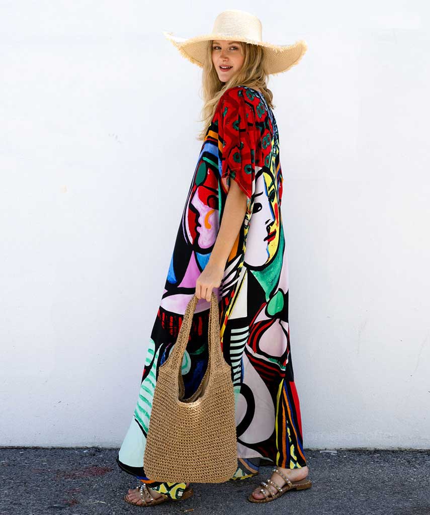 Kaftan Vibrações - Mediterrâneo | Gata Raposa™