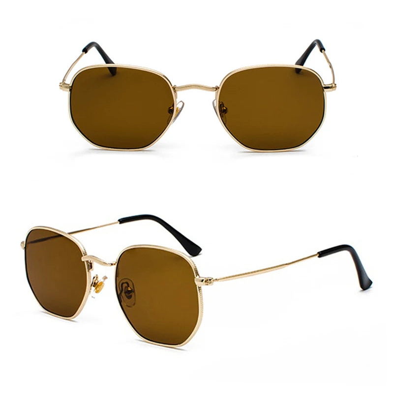 Óculos Hexagonais Retrô UV400 — Estilo e Proteção em Todos os Momentos
Transforme seus looks com um acessório moderno, sofisticado e cheio de personalidade. Os óculos retrô hexagonais da Gata Raposa unem design fashion com proteção UV400, garantindo conforto visual e muito estilo para o dia a dia, viagens, praia e momentos ao ar livre.
Com armação metálica leve e resistente, esse modelo combina perfeitamente com produções casuais, elegantes e tendências streetwear ou boho chic. As lentes espelhadas com pr