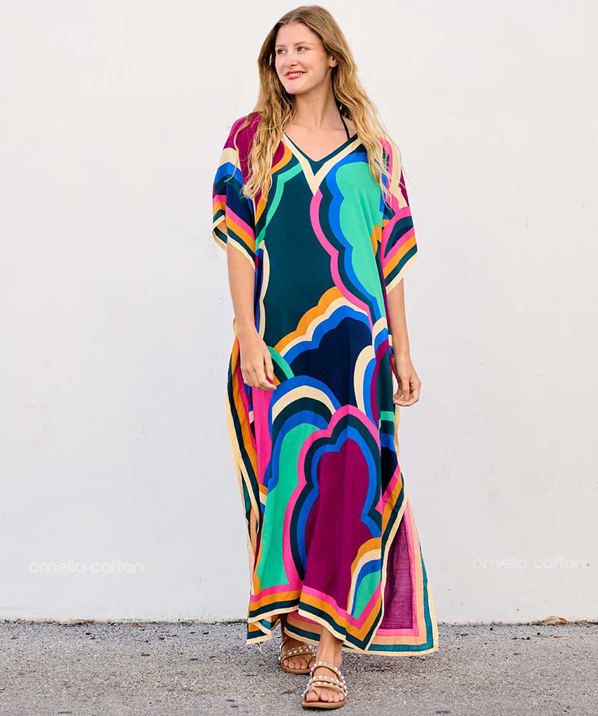 Kaftan Vibrações - Cobalto | Gata Raposa™