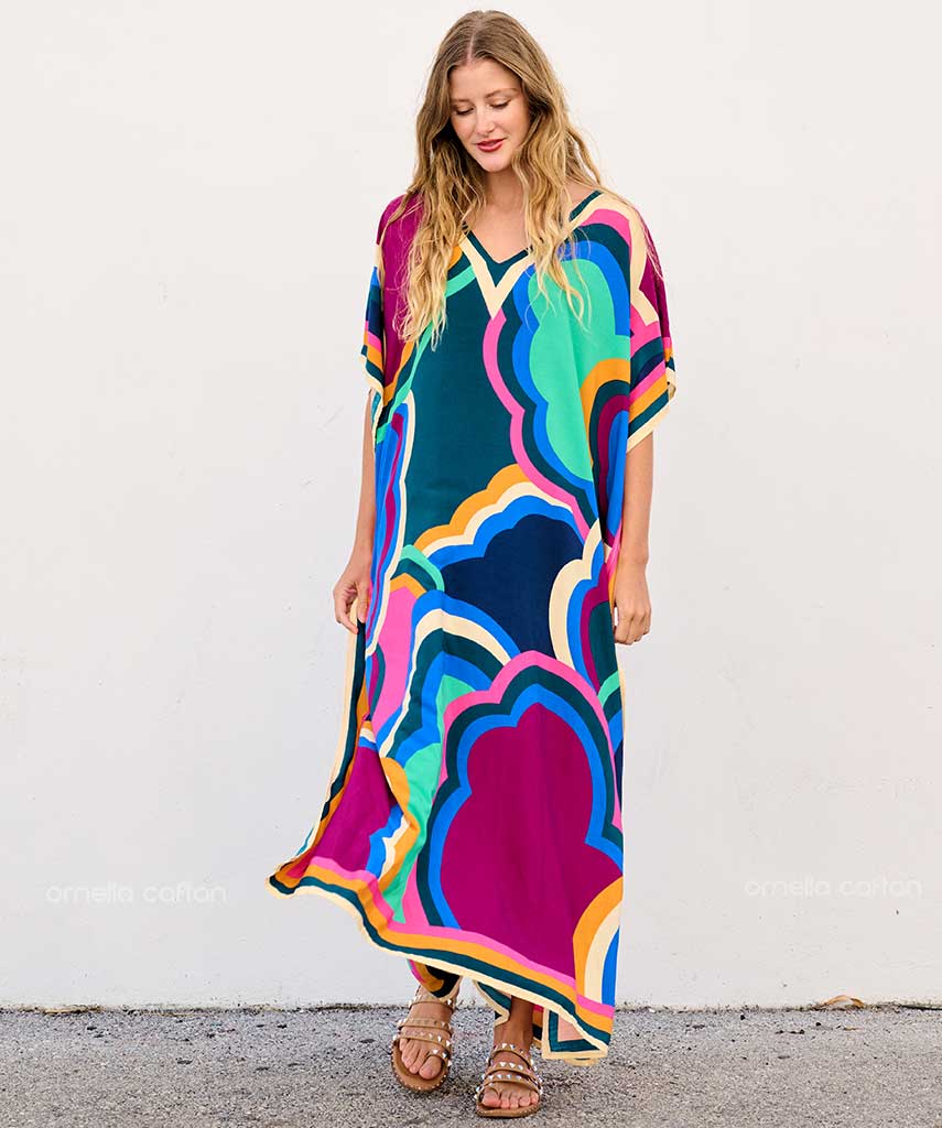 Kaftan Vibrações - Cobalto | Gata Raposa™