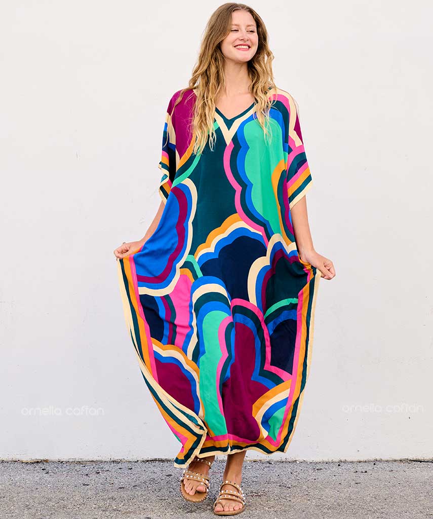Kaftan Vibrações - Cobalto | Gata Raposa™