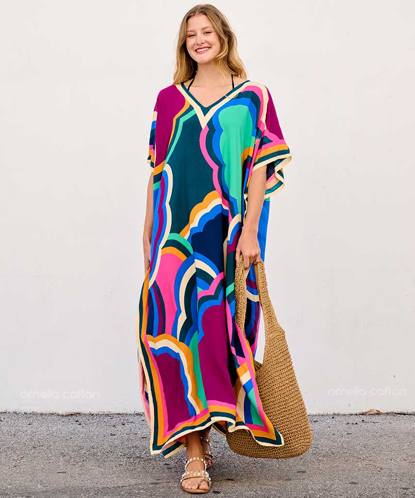 Kaftan Vibrações - Cobalto | Gata Raposa™