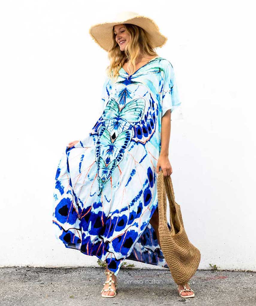 Kaftan Vibrações - Caribe | Gata Raposa™