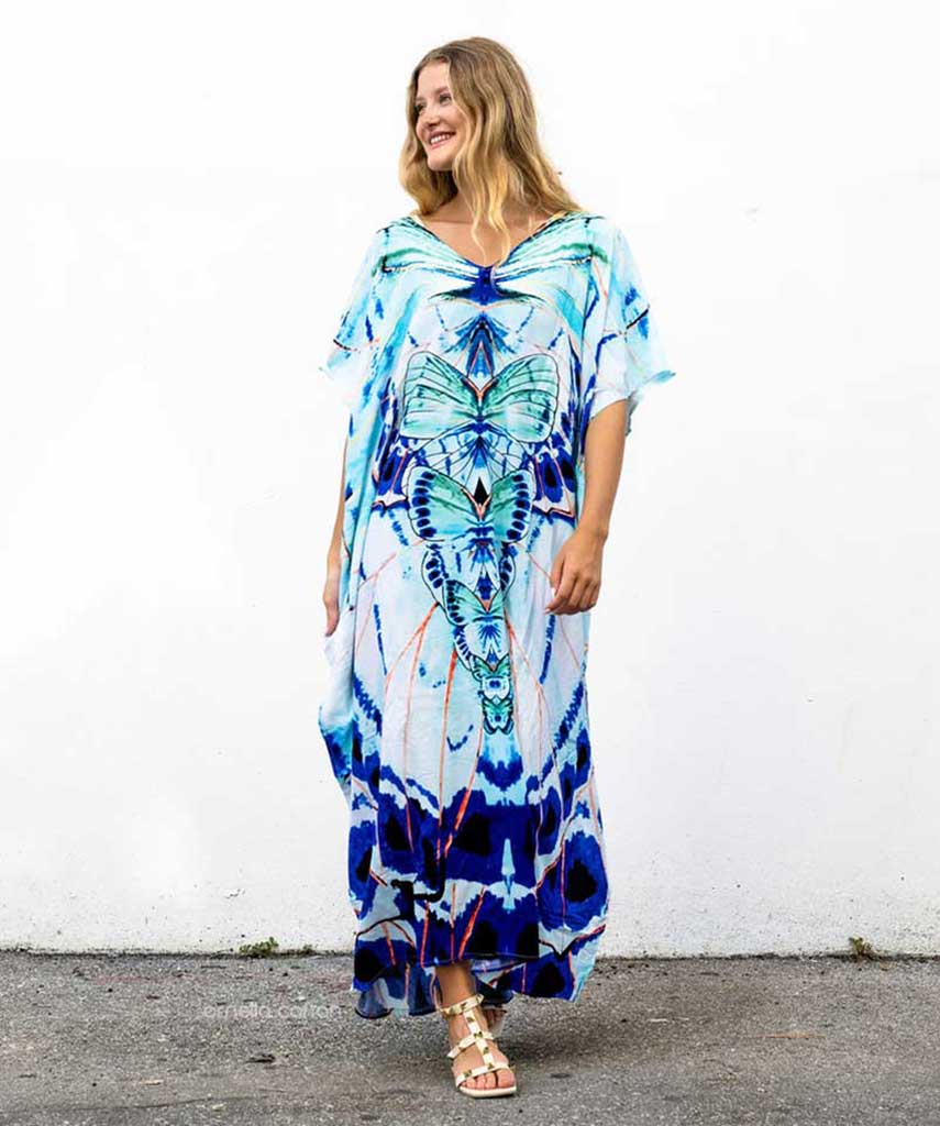 Kaftan Vibrações - Caribe | Gata Raposa™