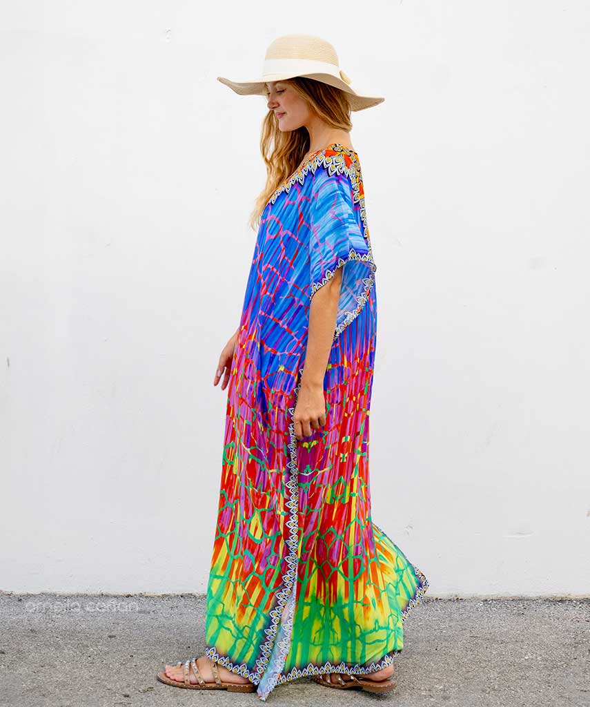 Kaftan Vibrações - Flamingo | Gata Raposa™