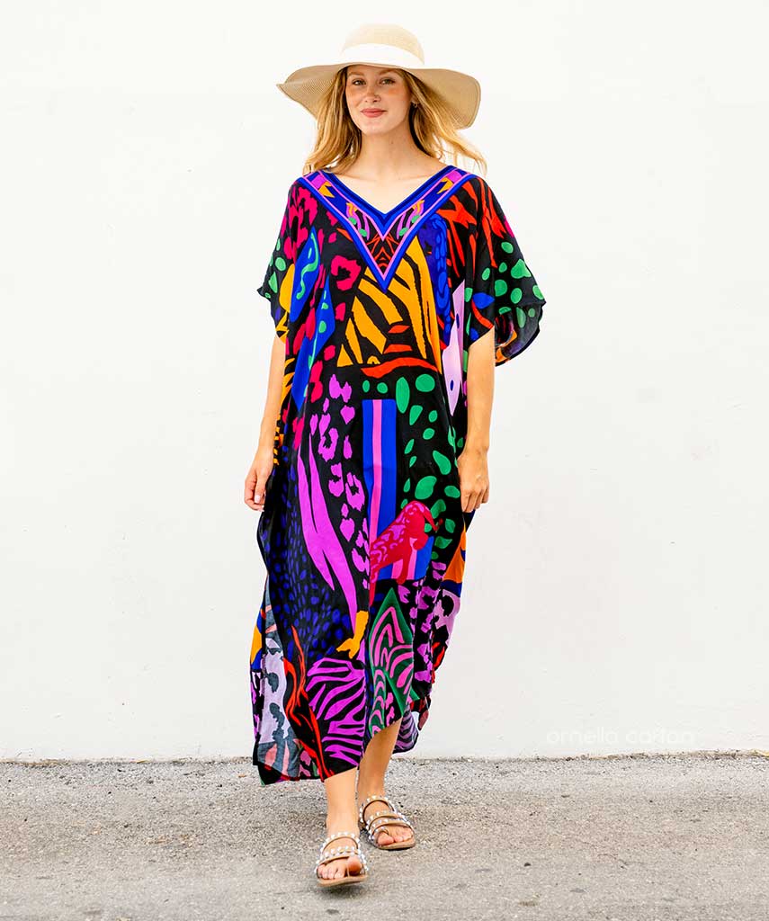 Kaftan Vibrações - Arco-Íris | Gata Raposa™