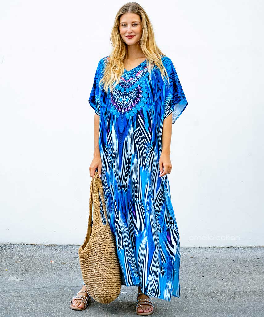 Kaftan Vibrações - Safira | Gata Raposa™