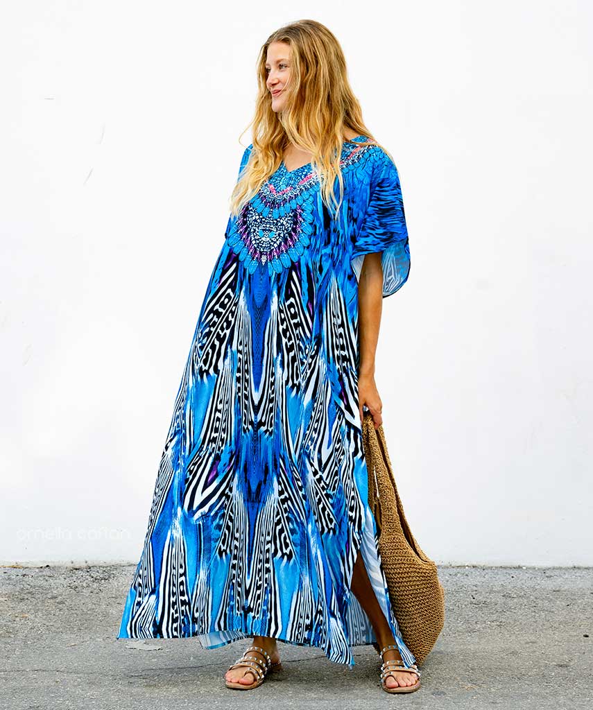 Kaftan Vibrações - Safira | Gata Raposa™