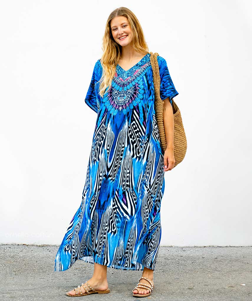 Kaftan Vibrações - Safira | Gata Raposa™