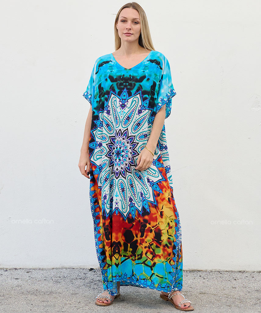 Kaftan Vibrações - Oceânica | Gata Raposa™