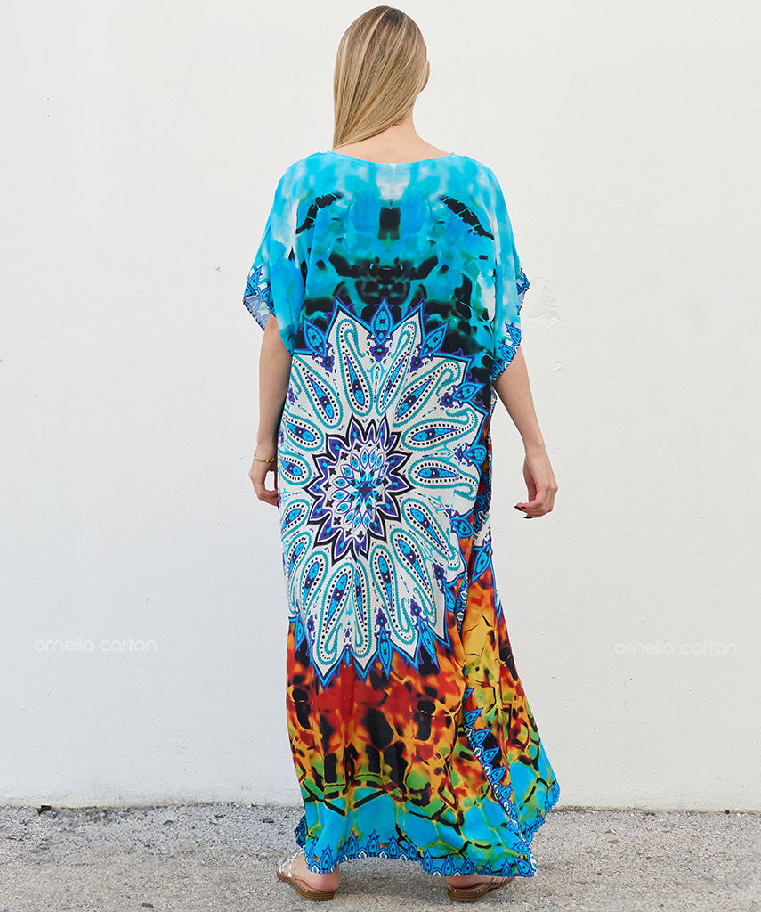 Kaftan Vibrações - Oceânica | Gata Raposa™