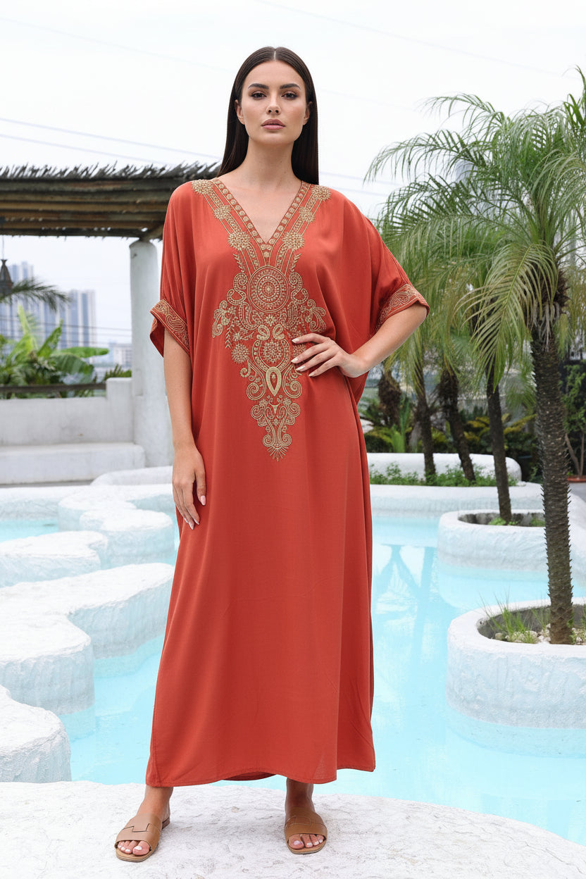 Kaftan Bordado Royale Orange™
