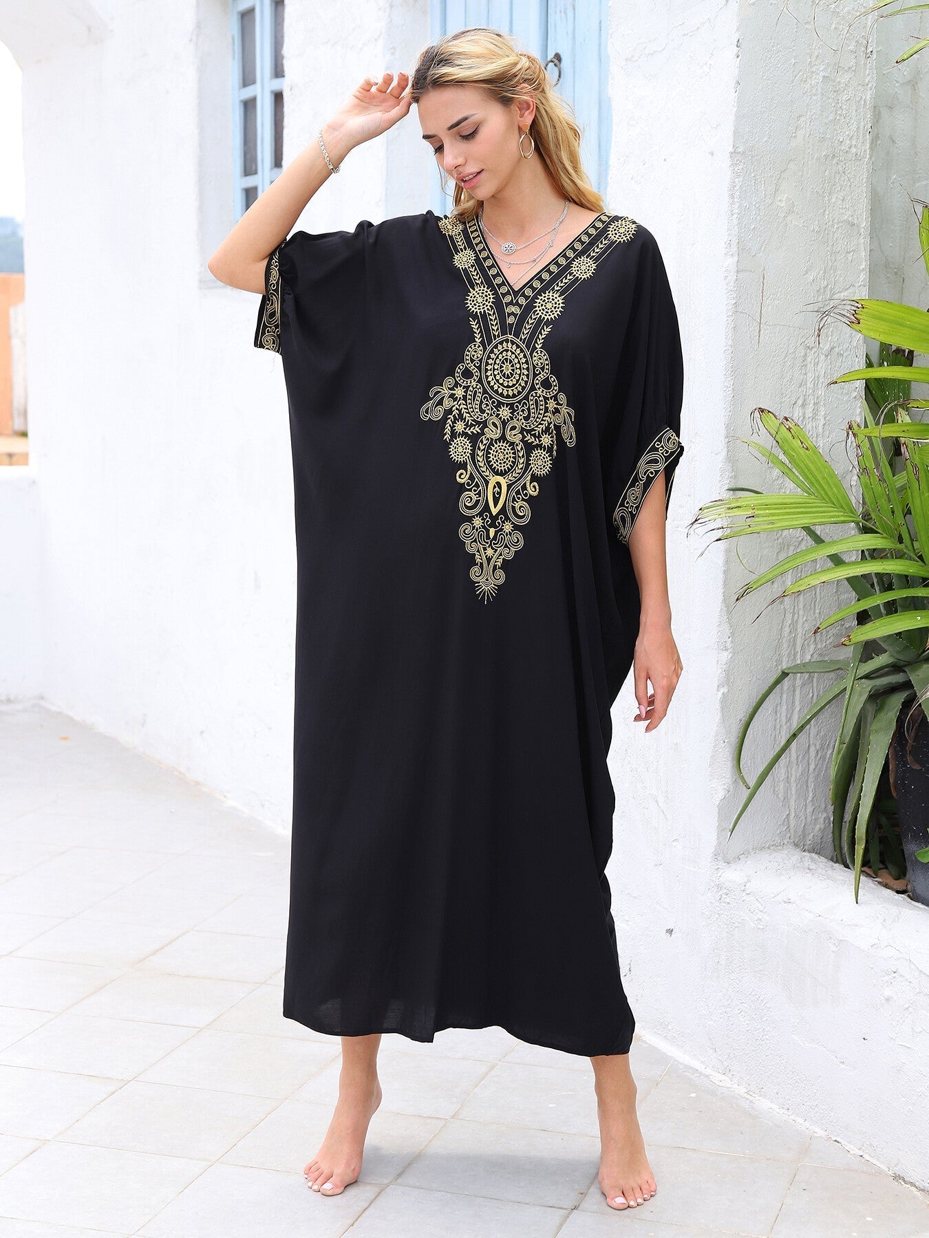 Kaftan Bordado Ravy Preto ™