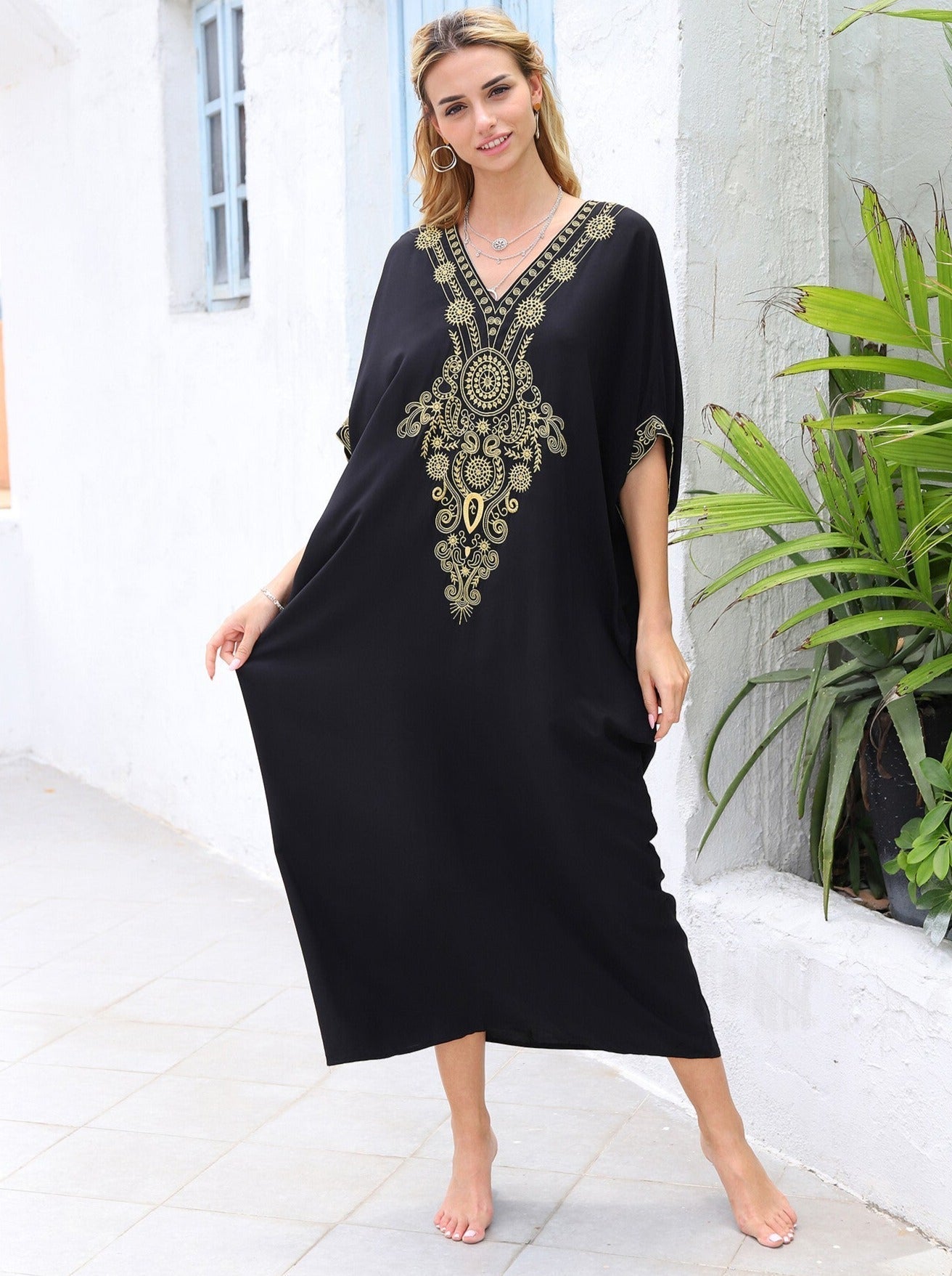 Kaftan Bordado Ravy Preto ™