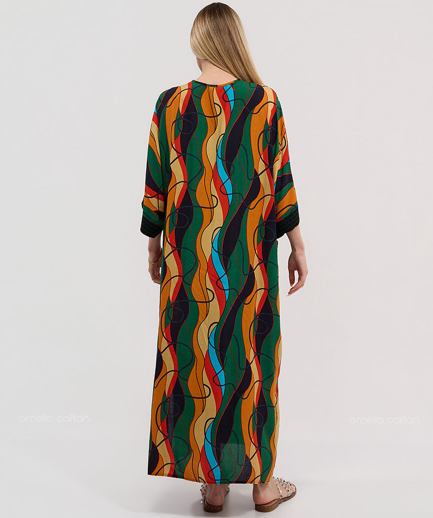Kaftan Botânica — Jasmim | Gata Raposa™