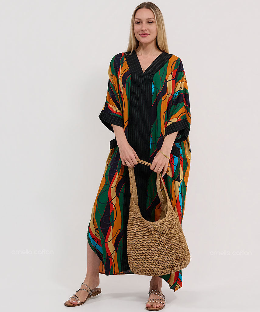 Kaftan Botânica — Jasmim | Gata Raposa™